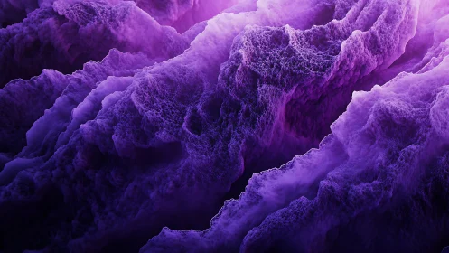 Purple volumetric terrain shows dense fractal ridge structures