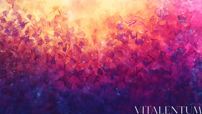 Radiant floral haze cascades through warm sunset hues.
