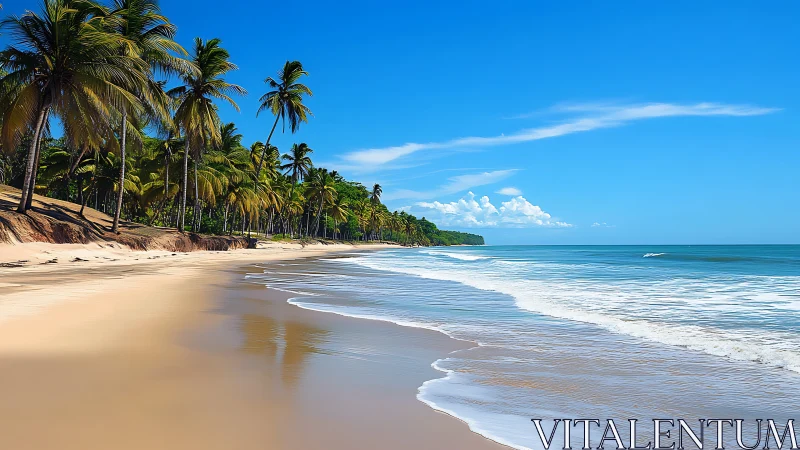 Palms Meet Paradise: Sandy Shoreline Whispers Where Tropics Kiss the Waves