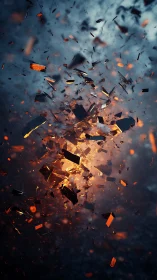 Kinetic explosion with suspended particles and gradient flame dispersion