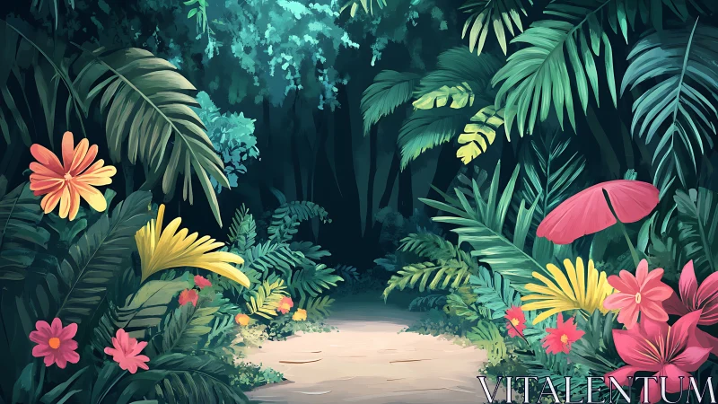 Luminous Jungle Sanctuary Where Neon Blooms Meet Verdant Shadows
