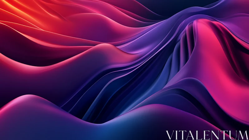 Glowing waves of color flow gently across a dreamy landscape