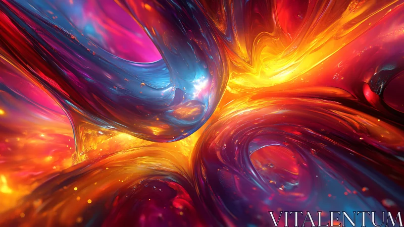 Abstract fluid color vortex with luminous gradients.