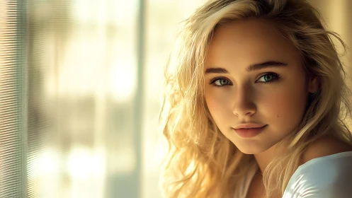 Backlit blonde portrait with shallow depth of field precision.