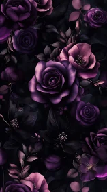Volumetric Purple Floral Composition with Dramatic Chiaroscuro Rendering