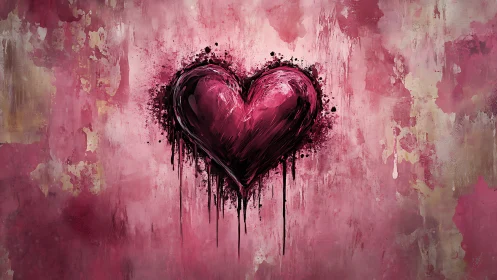 Painted Heart with Soul: Raw Emotion in Pink