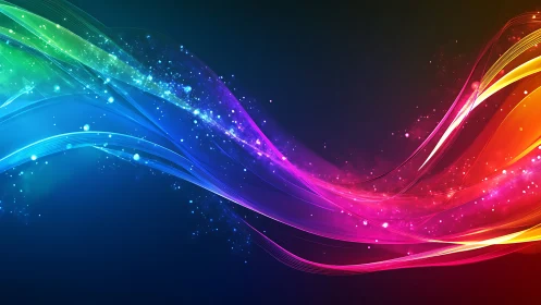 Neon light waves arc through cosmic gradient space. Period.