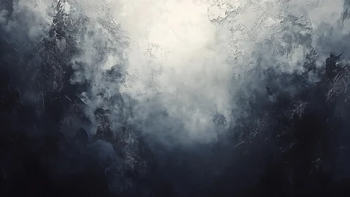 Monochrome abstract texture forms diffused central light field