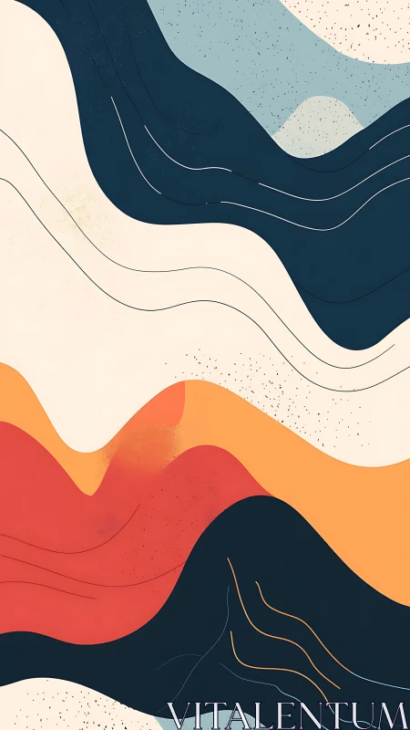 Gentle flowing waves of color in a calm modern landscape.