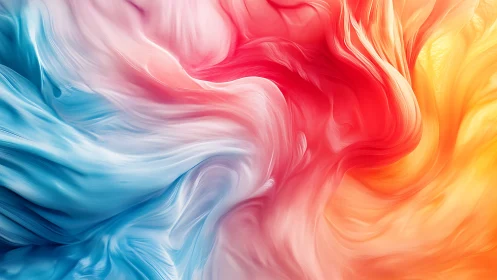 Color tides collide and curl into luminous digital silk