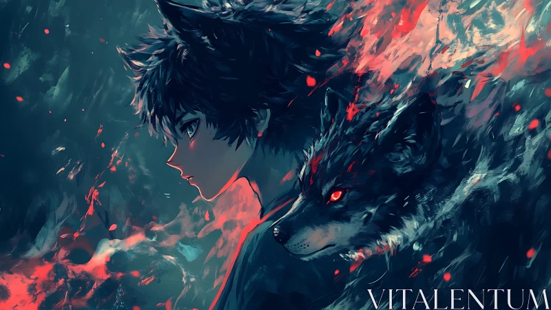 Wolf-eared warrior merges with blazing spectral wolf