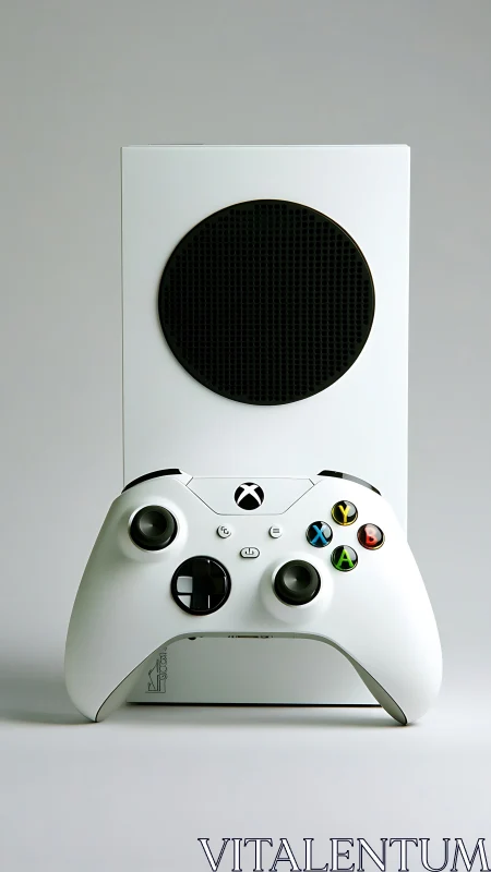 Modern Gaming Console and Controller Setup.