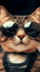 Cool Cat in Shades Looking Absolutely Stylish.