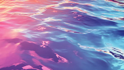 Digitally rendered water surface shows iridescent color gradients