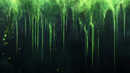 Neon Mirefall Dripping Through a Midnight Void Canvas.