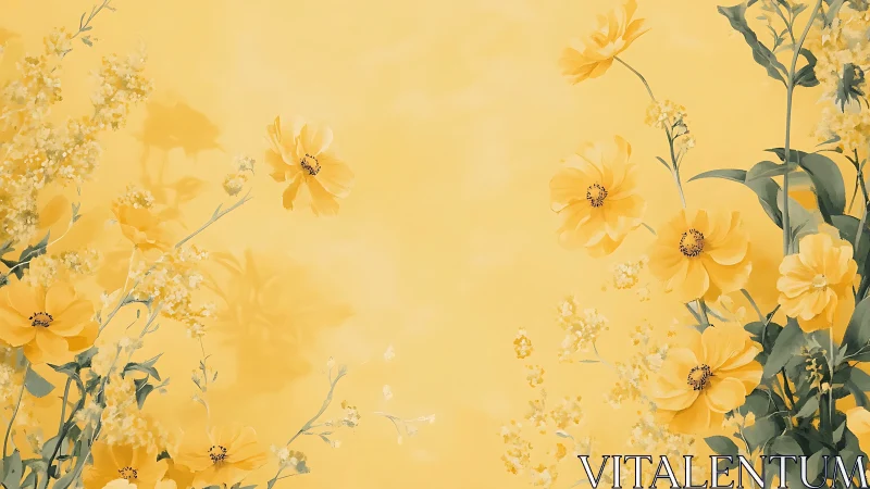 Golden Blooms Dance Through Honeyed Light and Shadow.