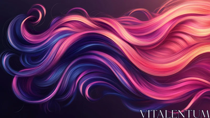 Flowing multicolored strands with gradient light effect.