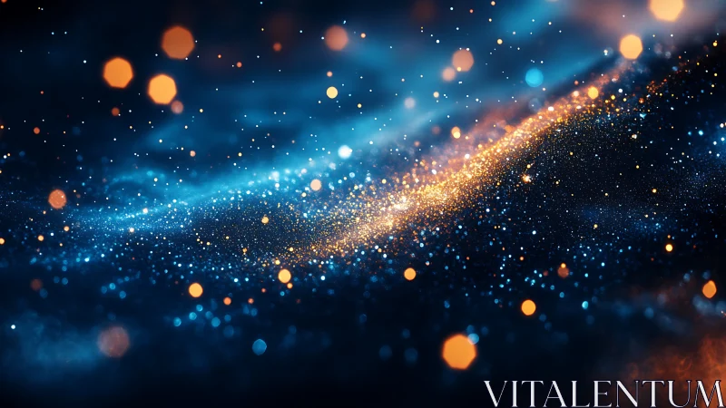 Starlit rivers of glowing dust drifting through deep midnight.