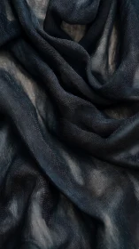 Dark sheer fabric folds capture subtle reflective texture