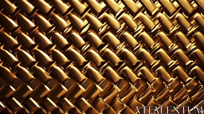 Shiny golden woven metallic pattern, close-up abstract texture.
