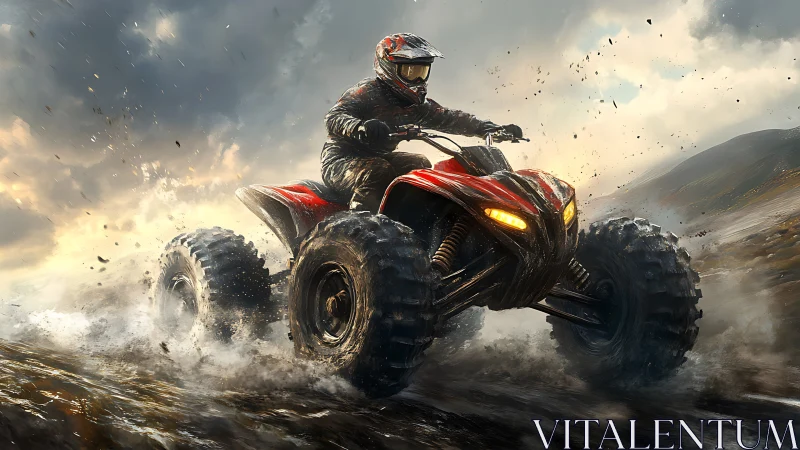 Mud-slinging fury leaps forward as a red quad owns the storm