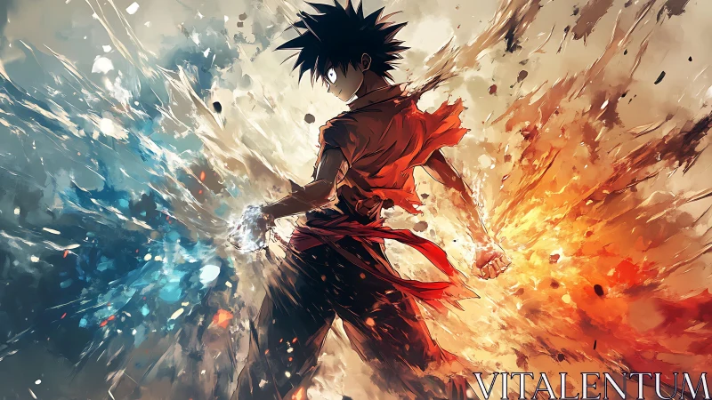 Elemental brawler ignites twin storms of fire and frost.