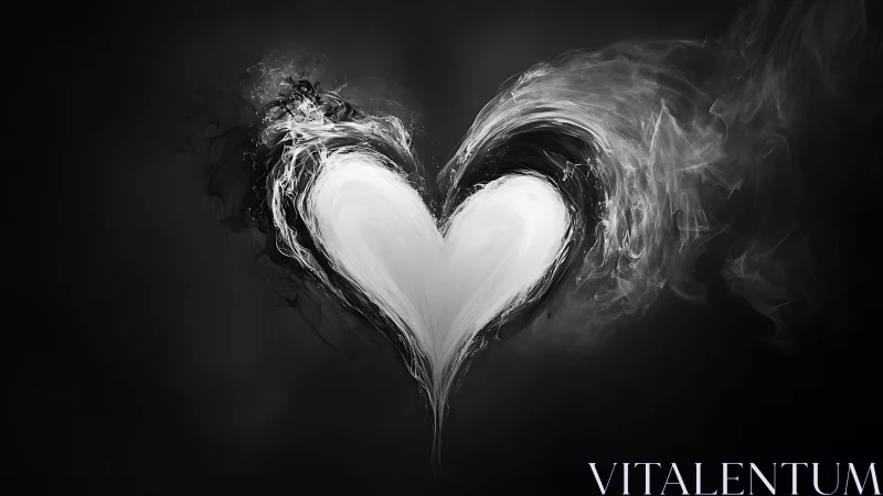 Ethereal Heart Emerges from Shadowed Smoke.