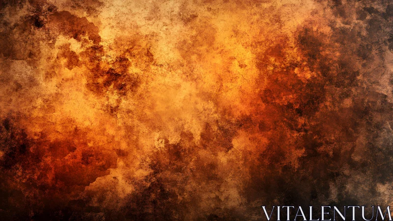Fiery Abstract Grunge Texture with Warm Orange and Brown Tones.