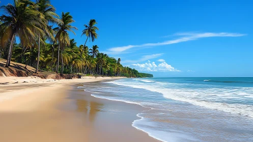 Palms Meet Paradise: Sandy Shoreline Whispers Where Tropics Kiss the Waves