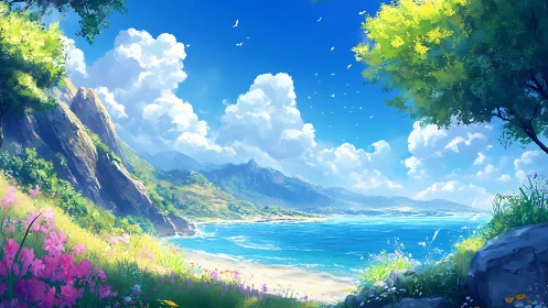 Emerald Haven: Where Cliffs Kiss Sapphire Waters.