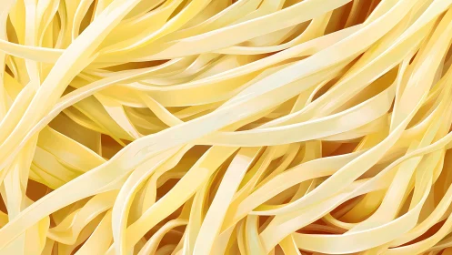 Close-up digital view of yellow intertwined flat strips.