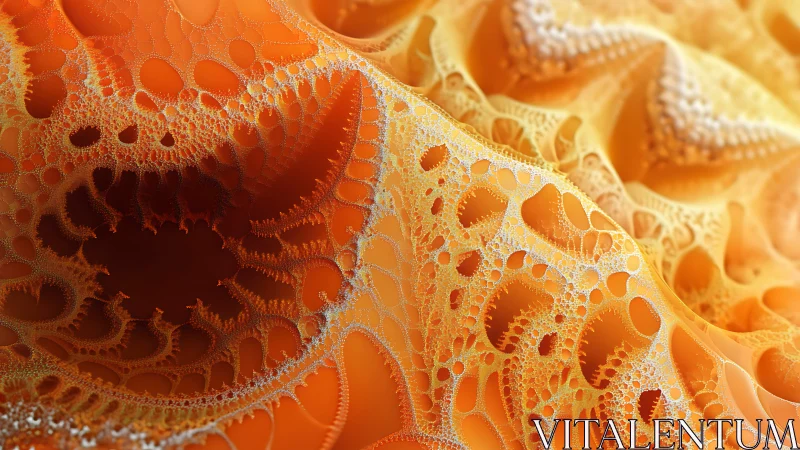 Parametric orange fractal surface with perforated cellular ridges