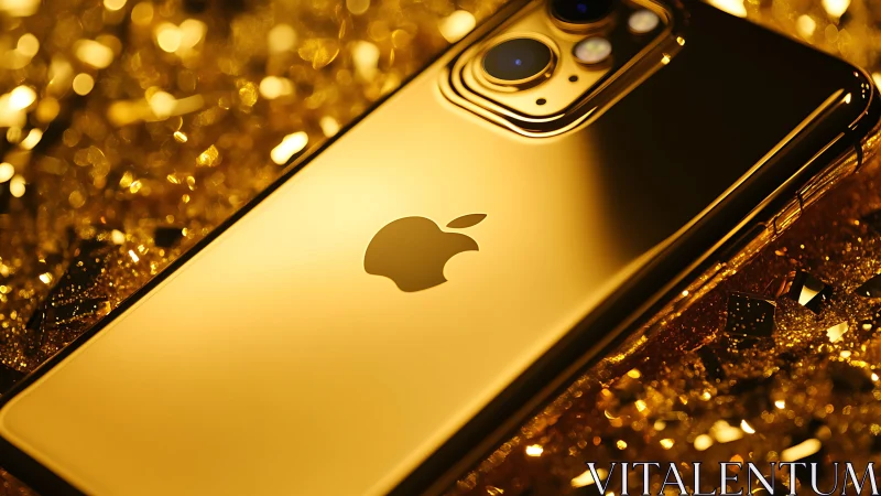 Gold iPhone with Luxe Bokeh Backdrop.