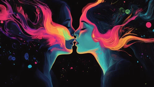 Luminous Connection: Two Souls Unite in Vibrant Energy