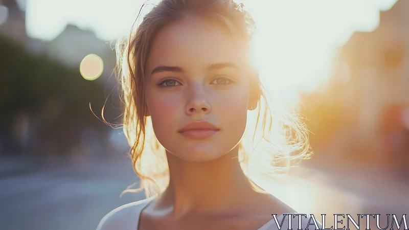 Backlit urban portrait with shallow depth and warm rim lighting