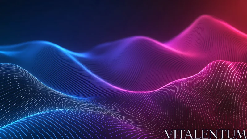 Gradient point-mesh waves forming abstract digital surface.