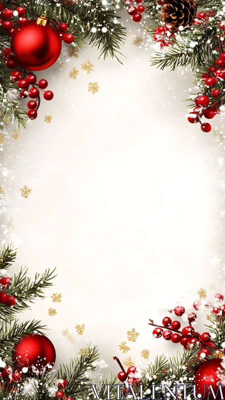Christmas border composition frames central negative space