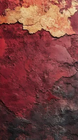 High resolution red plaster wall with layered surface erosion