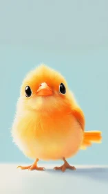 Cheerful Yellow Chick with Fluffy Plumage.