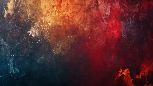 Molten dusk gradient over textured abstract canvas wall.