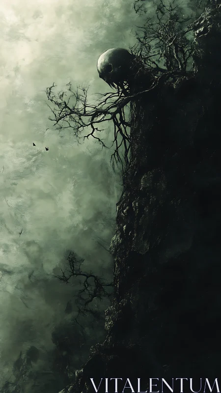 Skullroot cliff broods above swirling gravesmoke sky.