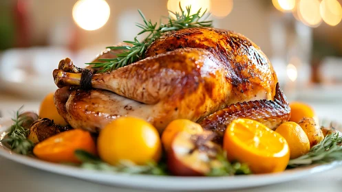 Roasted Poultry with Citrus and Herb Presentation