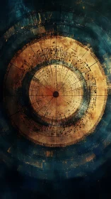 Circular musical mandala radiates cosmic rhythm and depth