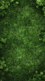 Aerial Verdant Composition: Dense Turf Matrix with Foliar Boundary Elements.