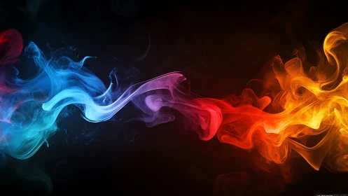 Dynamic Smoke Streams: Blue to Orange Gradient Light Effect.
