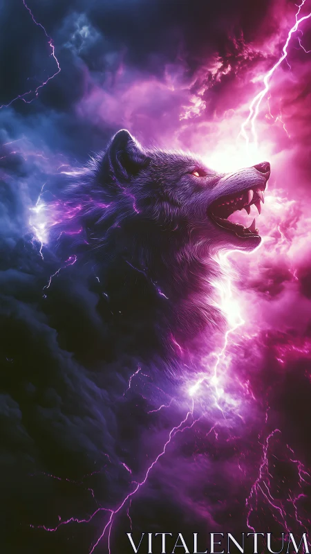 Electroluminescent wolf profile in bifurcated storm chromatics.