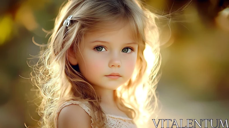 Young Girl Portrait in Golden Hour Backlit Lighting.