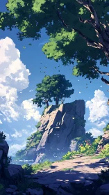 Stratified Rockmass with Canopy Emergents Under Cumulus Formations.