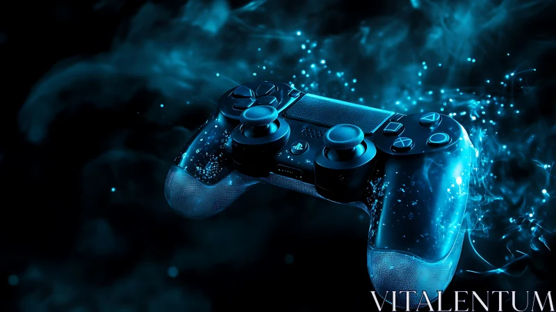 Neon midnight gamepad drifting through electric starlight.