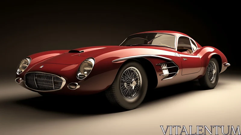 Rendered classic sports coup&eacute; with glossy shaders and studio rim lighting